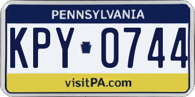 PA license plate KPY0744