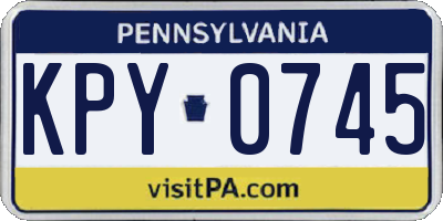 PA license plate KPY0745