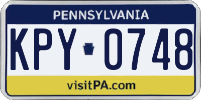 PA license plate KPY0748