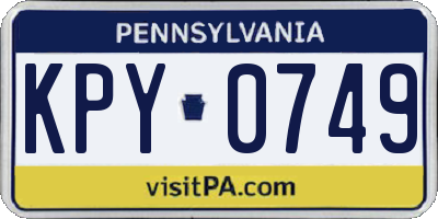 PA license plate KPY0749