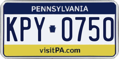 PA license plate KPY0750