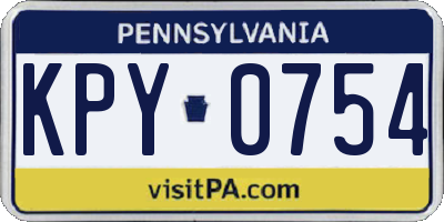 PA license plate KPY0754