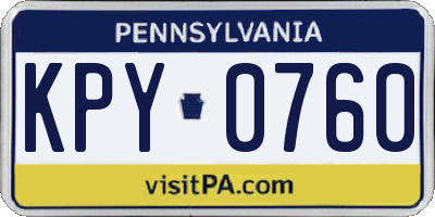PA license plate KPY0760