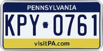 PA license plate KPY0761