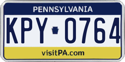 PA license plate KPY0764