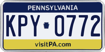 PA license plate KPY0772