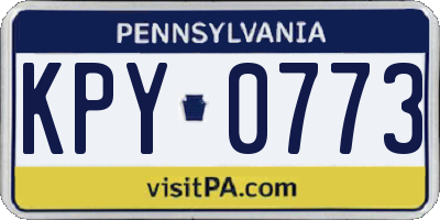 PA license plate KPY0773