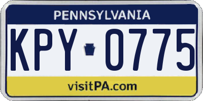 PA license plate KPY0775