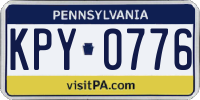 PA license plate KPY0776