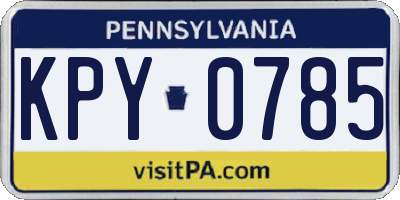 PA license plate KPY0785