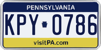 PA license plate KPY0786