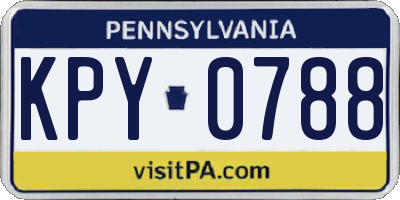 PA license plate KPY0788