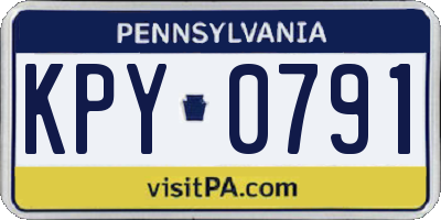 PA license plate KPY0791