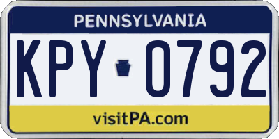PA license plate KPY0792