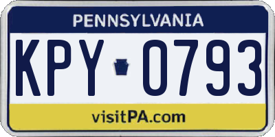 PA license plate KPY0793
