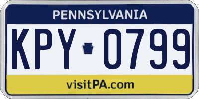 PA license plate KPY0799