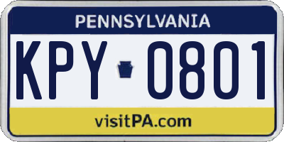 PA license plate KPY0801