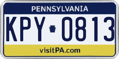 PA license plate KPY0813