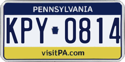 PA license plate KPY0814