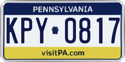 PA license plate KPY0817