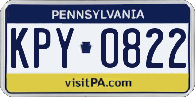 PA license plate KPY0822