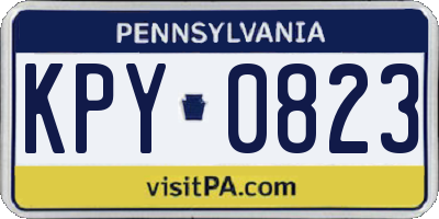 PA license plate KPY0823