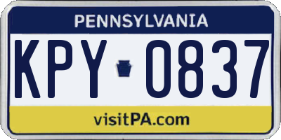 PA license plate KPY0837