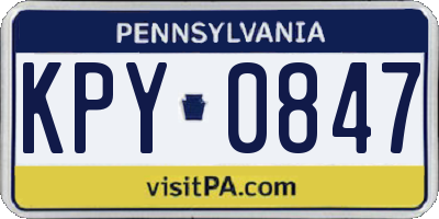 PA license plate KPY0847