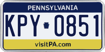PA license plate KPY0851