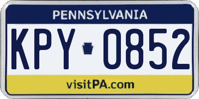 PA license plate KPY0852