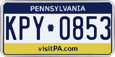PA license plate KPY0853