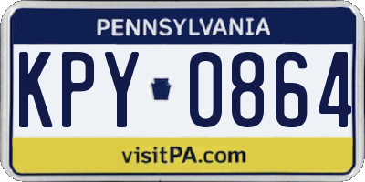 PA license plate KPY0864