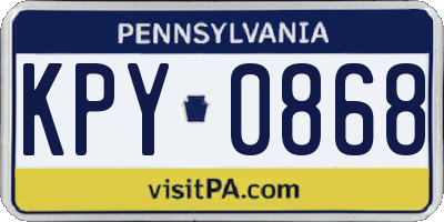 PA license plate KPY0868