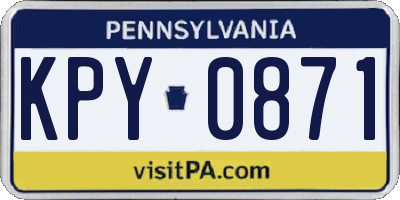 PA license plate KPY0871