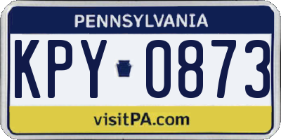 PA license plate KPY0873