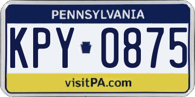 PA license plate KPY0875