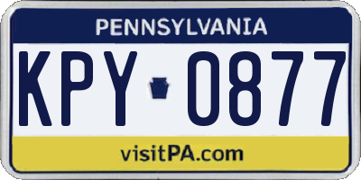 PA license plate KPY0877