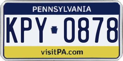 PA license plate KPY0878