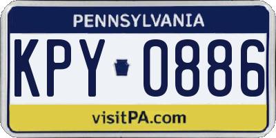 PA license plate KPY0886