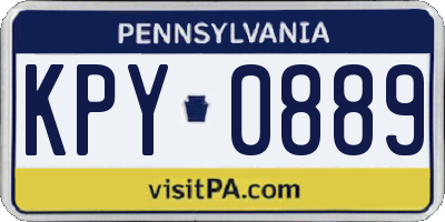 PA license plate KPY0889