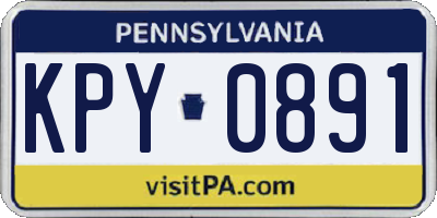 PA license plate KPY0891