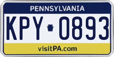 PA license plate KPY0893