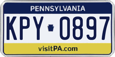 PA license plate KPY0897