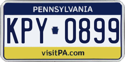 PA license plate KPY0899