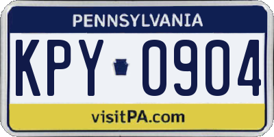 PA license plate KPY0904