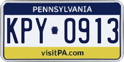 PA license plate KPY0913