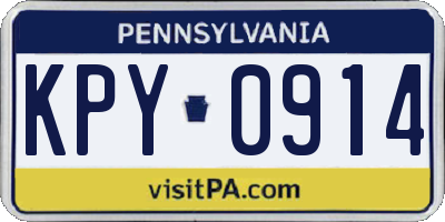 PA license plate KPY0914