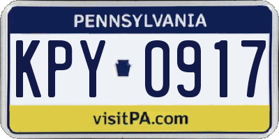 PA license plate KPY0917