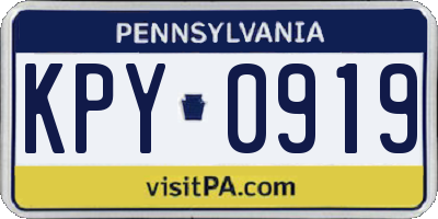 PA license plate KPY0919