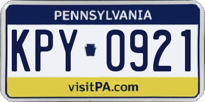 PA license plate KPY0921